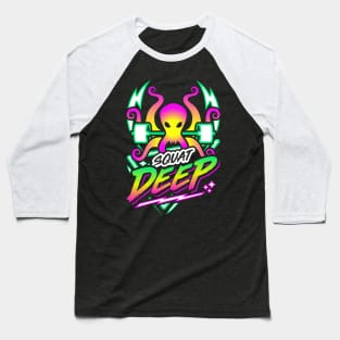 Squat Deep Kraken Retro Neon Synthwave 80s 90s Baseball T-Shirt